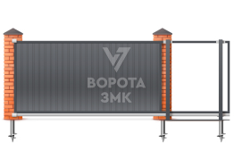 Откатные ворота под ключ без автоматики 2500×3000 ЗМК-7517